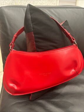 Tiffany & Fred Smooth Red Leather Shoulder Bag